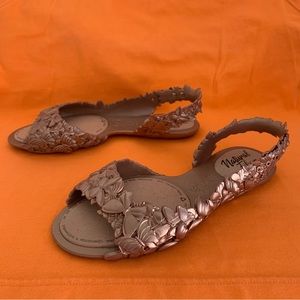 Women’s 6 SUNIES Flexi Butterfly Natural Fibers Slingback Molded Sandals NEW